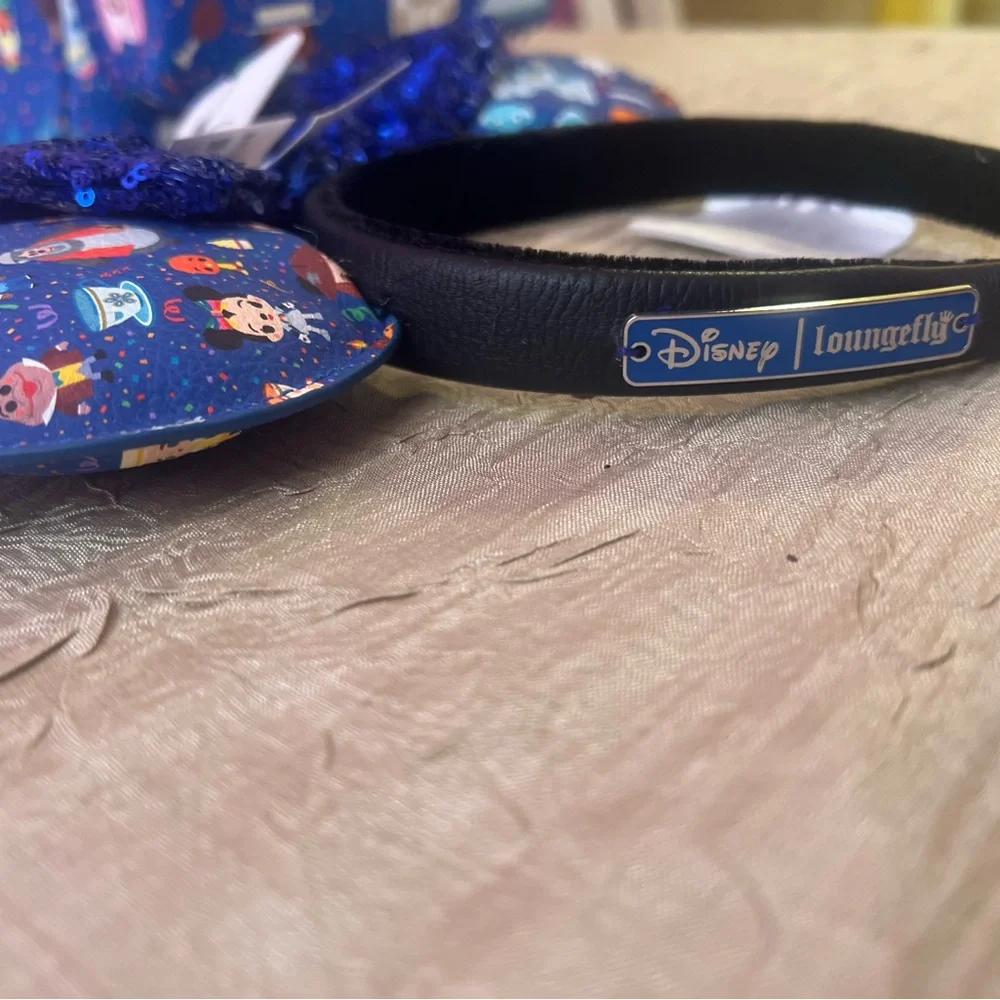 Bundle Loungefly Blue Disney Backpack with Ear Headband RARE